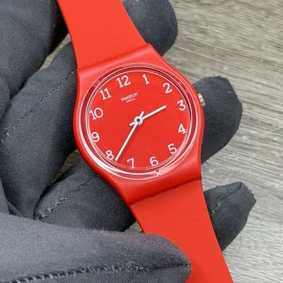 NEW✅ Swatch SUNETTY Red Silicone Number Dial Women's 34mm Watch GR175 - Image 1 of 4