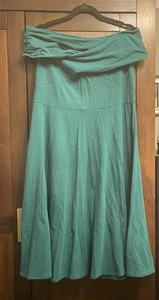 Jade Green Bardot A Line Cotton Dress ASOS Curve Size 22 - Picture 1 of 5