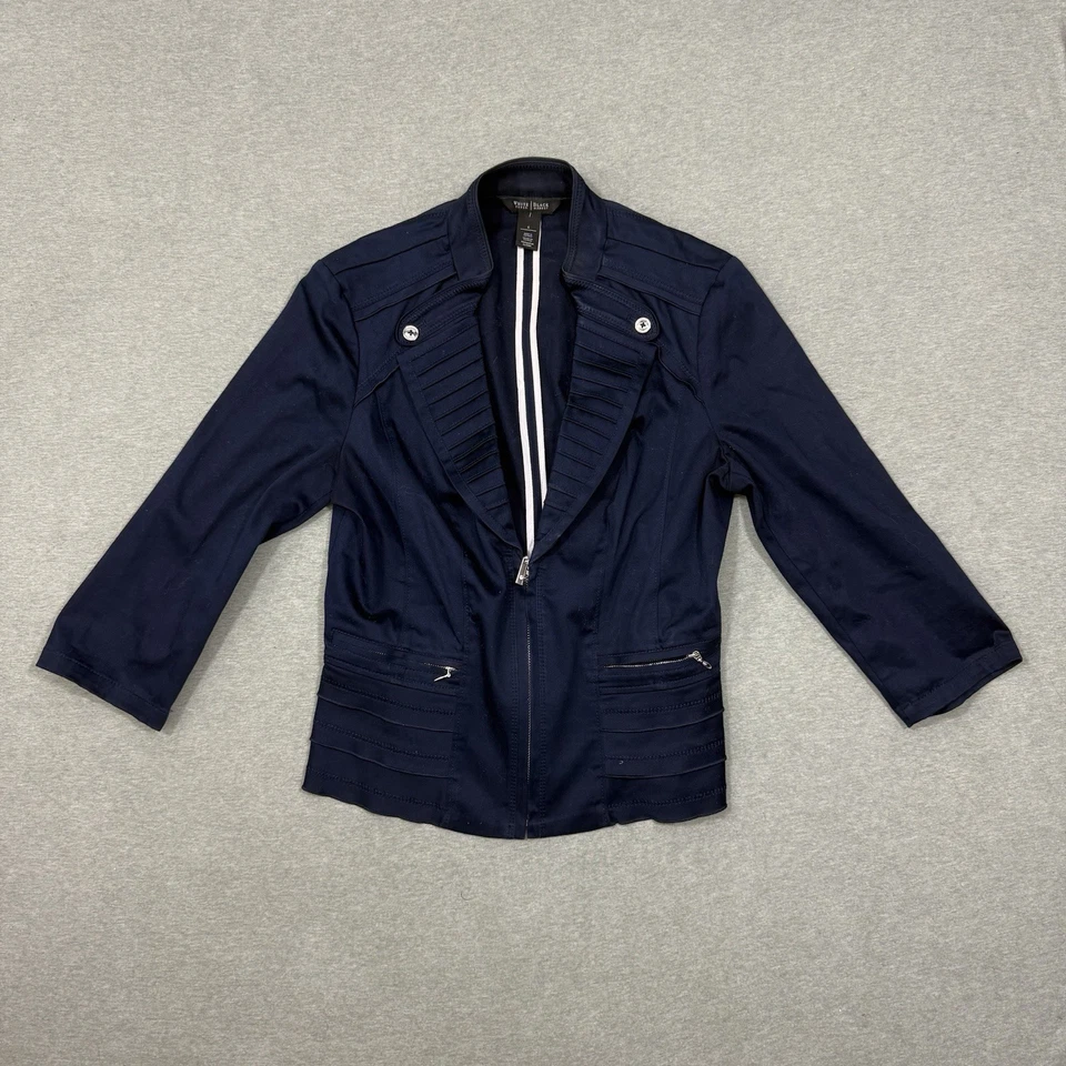 White House Black Market Military Style Blue Blazer Jacket SZ 6 Women’s - Image 1 of 4