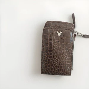 Disney Parks Geldbörse Kalbsleder echt Disney Tech Produkt braun Tasche - Bild 1 von 5