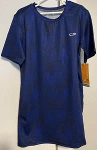 C9 Blue Black Geometric Power Core Compression Shirt Size XL(16/18) Duo Dry Max - Picture 1 of 13