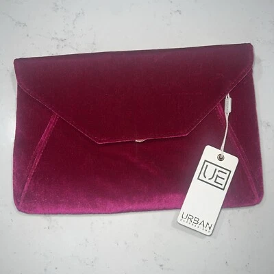 Bolso clutch de terciopelo Urban Expressions magenta nuevo con etiquetas Foto 1 de 4