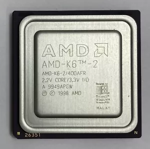 AMD AMD-K6-2/400AFR 400MHz 32KB Cache 66MHz /100MHz Bus Socket 7 Processor / CPU - Picture 1 of 4