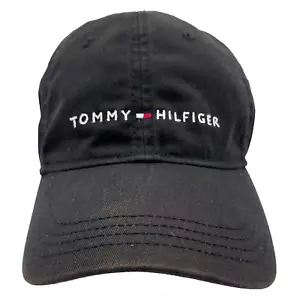 Tommy Hilfiger Sombrero Gorra Correa Trasera Negro Blanco Deletrear Bandera Logo Ajustable Hombres - Imagen 1 de 10