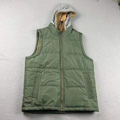 Chaleco Chaqueta Impermeable Para Hombres Medio Verde Forrado de Vellón Cremallera Completa Con Capucha Nuevo con Etiquetas * Foto 1 de 4