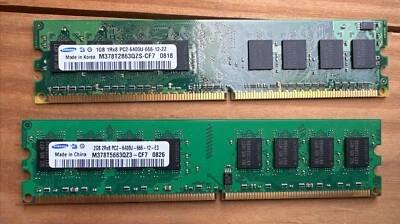 3GB 1 & 2GB PC2-6400 DDR2-800 SAMSUNG M378T5663QZ3-CF7 - Image 1 of 2