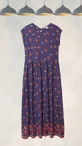 Ex White Stuff Women’s Addis Cotton Midi Dresses in Purple Multi Floral - Picture 1 of 3