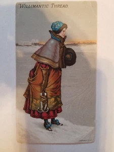 Carta da collezione vittoriana filo Willimantic vintage anni 1880-90 - Foto 1 di 3