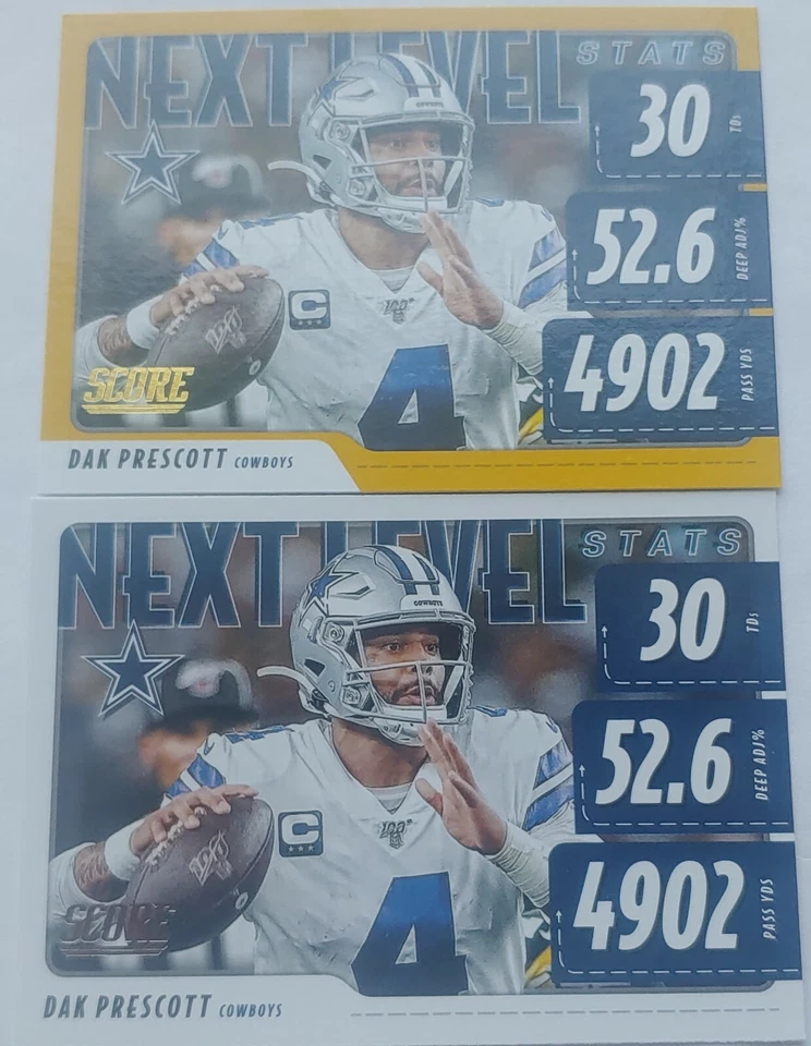 Dak Prescott DALLAS COWBOYS 2020 SCORE NEXT LEVEL STATS GOLD & Base #NLS-DP - Image 1 of 4