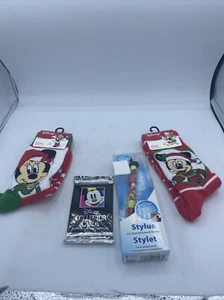 Lot NWT Disney Items-2 Pair Socks (4-10), Pkg Of Disney Collector Cards & Stylus - Picture 1 of 5