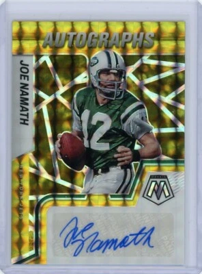 2021 Panini Mosaic Football Gold Prizm Autograph #AM-JN Joe Namath #02/10 - Image 1 of 2