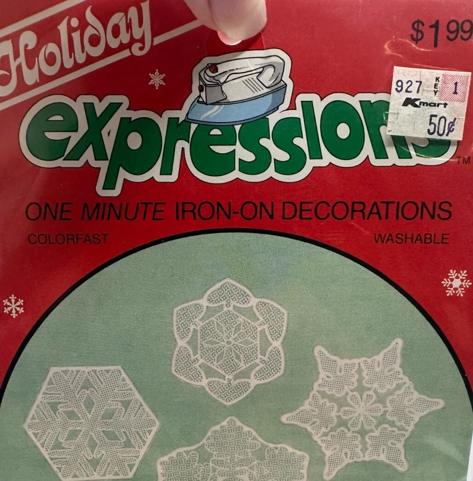 Dritz Holiday Expressions Iron on Decorations Christmas Jolly Santa Vintage 1985