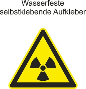 Hinweisaufkleber Warnung vor radioaktiven Stoffen Gefahr Sticker ab 5cm Uv fest - Bild 1 von 1