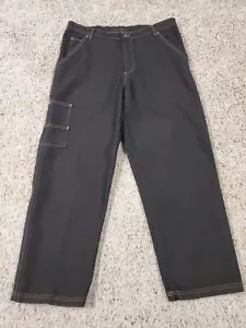 GUESS MENS CARPENTER JEANS SZ 38X32 BLACK BAGGY M0469128 WIDE LEG 87514 USA - Picture 1 of 18