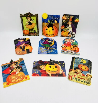 Punch Studio Halloween Note Cards Die Cut Lot of 9 Decor Crafts w/ Envelopes - Image 1 of 4