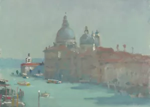 ORIGINAL MICHAEL RICHARDSON OIL "Santa Maria della Salute" venice italy PAINTING - Picture 1 of 1