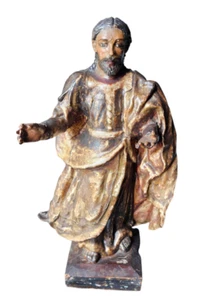 19TH C SPANISH COLONIAL SAINT - Picture 1 of 9