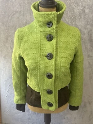 Soia & Kyo шерстяная смесь коренастый вязаный свитер куртка размер P/S Twee ретро декор - Изображение 1 из 4