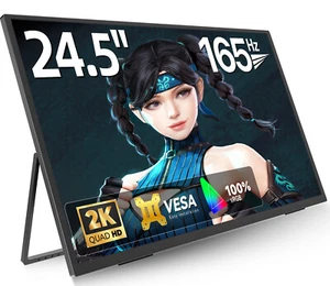 UPERFECT 24.5" 2K 165Hz Portable Monitor 2560x1440 Gaming Display for PS/Xbox - Picture 1 of 7