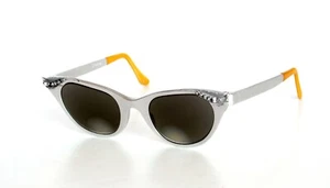 Tura Vintage Sunglasses Bifocal Readers 1950s Aluminum Cat Eye Rhinestones RARE! - Picture 1 of 3