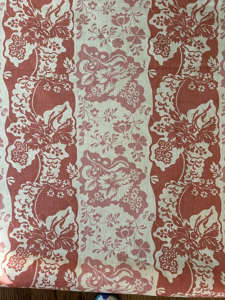 TELA FLORAL LINO VERBENA 2 3/4 YARDAS ~ CHARLENE en CORAL / Rosa Foto 1 de 4