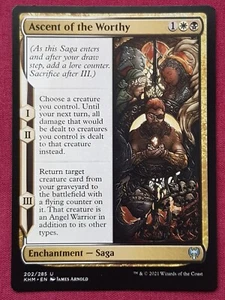 Magic The Gathering KALDHEIM ASCENT OF THE WORTHY black/white card MTG - Imagen 1 de 2