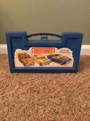 Vintage 1976 Matchbox 18 Car Carry Case Blue Plastic Latch Issues - Image 1 of 4