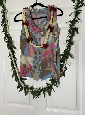 Women's  Manuhealii  Rayon Blouse/Top  Hawaiian/Aloha Small - Image 1 of 4