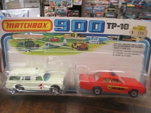 Matchbox TP-10 Fire Chief and Ambulance, Two Packs - Sealed - Picture 1 of 3