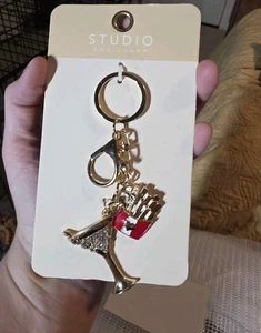 Bag Charm- Fries & Martini- Studio Bag Charm- Free Shipping! - Picture 1 of 6