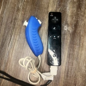 Black Remote Wiimote Nunchuck Controller Set Combo for Nintendo Wii Game - Picture 1 of 6