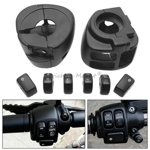 For Harley Dyna 2012-17 Handlebar Control Switch Housing Cover & Button Caps Kit - Bild 1 von 20