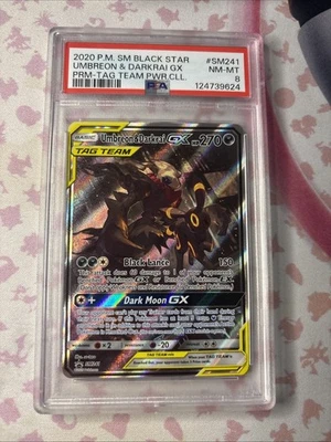 2020 Pokémon Sun and Moon Umbreon & Darkrai Black Star Promo PSA 8 - Image 1 of 4