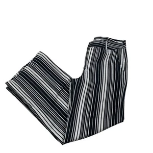 Linea Donna Linen/Rayon Blend Striped Wide Leg Pants/Trousers Women's Size M - Picture 1 of 6