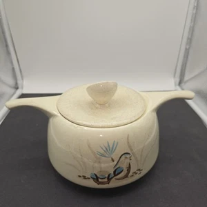 Vintage Mid Century Red Wing Pottery Bob White Quail Pattern Casserole Dish 4 Qt - Picture 1 of 9