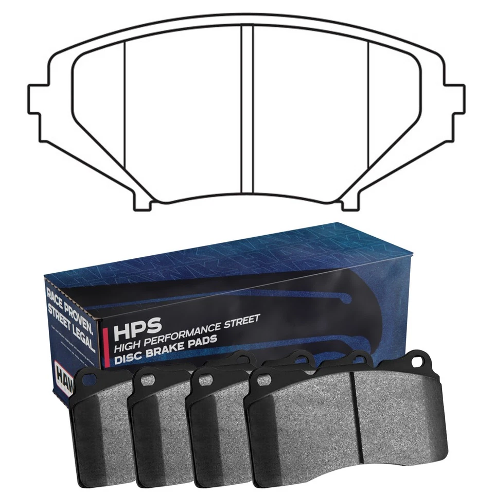 Hawk HB470F.643 HPS High Performance Front Disc Brake Pads for 04-11 Mazda RX-8 - Image 1 of 4