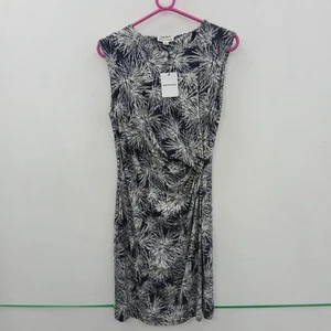 Whistles Iris Print Isabella Bodycon Dress Women Size 14 Navy White New RMF - Picture 1 of 6