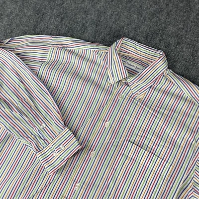 Camisa Bullock & Jones Para Hombre Grande Multicolor Rayas Abotonada Manga Larga EE. UU. Foto 1 de 4
