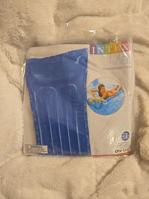 Alfombra de piscina Intex 72”x27”, flotador natación inflable transparente azul adulto, ¡nueva! Foto 1 de 4