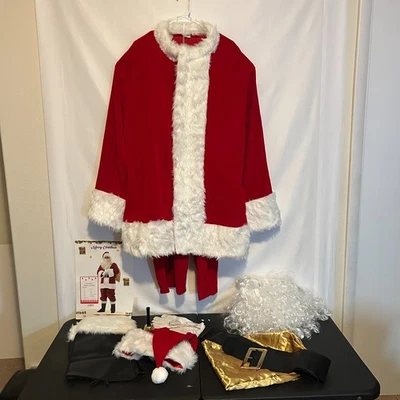 11 PC Deluxe Santa Suit Christmas Adult Santa Claus Costume 2XL Potalay Classic - Image 1 of 4