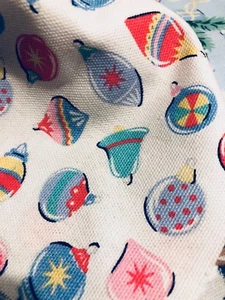 Cath Kidston, Christmas Baubles, 100% Cotton Duck Fabric [30cm x 15cm]
