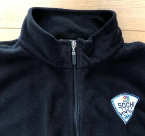 2014 Olympics SOCHI NBC Full Zip Black Fleece Jacket Sz L - Picture 1 of 12