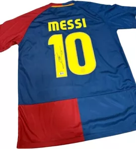 LIONEL MESSI Barcelona Signed Jersey Autographed Size L BAS Authentication - Picture 1 of 8