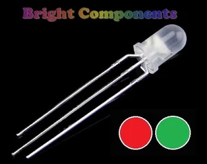 5 x Bi-Colour Diffused LED 3mm - Red/Green - UK Seller - Picture 1 of 1