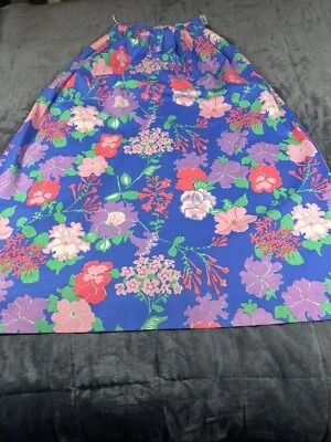 Hermosa Falda Lilly Pulitzer Vintage Años 70 Mujer Azul Púrpura Estampado Floral Foto 1 de 4