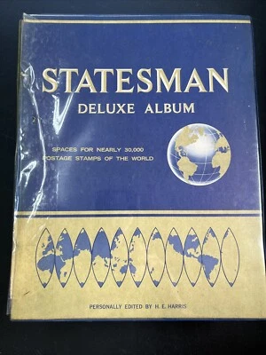 Vintage 70's HE Harris Statesman Deluxe Album Worldwide Collection of Stamps - Image 1 of 4