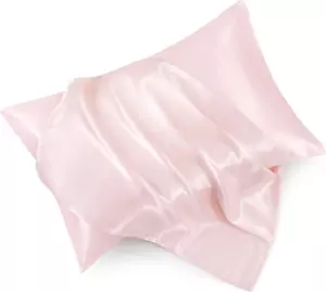 Blush Pink Satin Pillowcase Standard Set of 2 with Envelope Closure,Blush Pink S - Picture 1 of 9