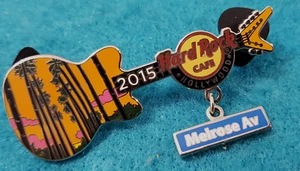 HOLLYWOOD MELROSE AVE STREET SIGN SERIES DANGLE GUITAR 2015 Hard Rock Cafe PIN - Picture 1 of 1