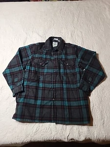 South Mountain Rugged Sportwear Mens Sz. L Plaid Flannel Coat quilted lined - Picture 1 of 13