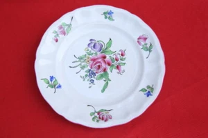 assiette plate LUNEVILLE K G réverbère décor roses ancienne - Imagen 1 de 4